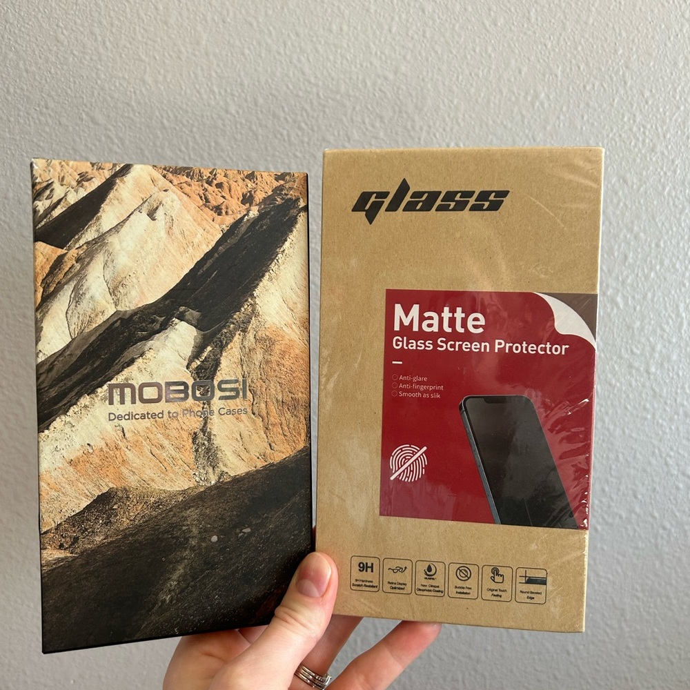 new in packaging - iPhone 13 plus case & screen protector set